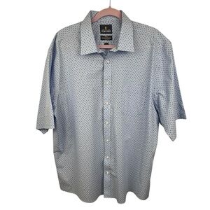 Stafford Easy Care Broadcloth Floral Pattern Short Sleeve Button Down Size 18